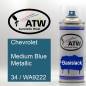 Preview: Chevrolet, Medium Blue Metallic, 34 / WA9222: 400ml Sprühdose, von ATW Autoteile West.